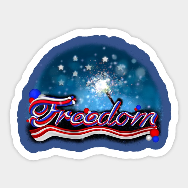 Freedom Starry Sky with Sparkler Sticker by graceface